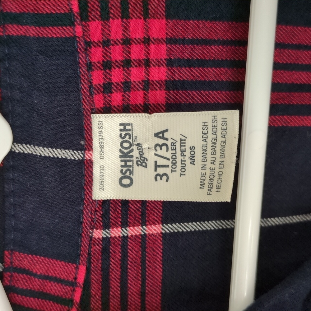OshKosh B'gosh Toddler Girls Plaid Long Sleeve Dress Size 3T - Picture 4 of 5